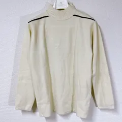 【極美品】UNIQLO ユニクロ オフホワイト 肩ライン メンズ M プルオーバー ミドル丈 トップス 長袖 ニット セーター KH-J-241013