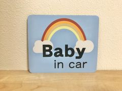 車用ステッカー　レインボー　Baby in car ベビーインカー