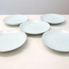紫陽花 青白磁レリーフ皿 6枚セット - メルカリ