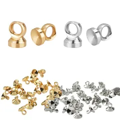 【迅速発送】YIBOOOM 約200個セット ゴールド シルバー ヒートン ヒートンキャップ ビーズキャップ 2色 レジンアクセサリー 丸ヒートン 接合金具 アクセサリーパーツ ハンドメイド クラフト 手芸用品