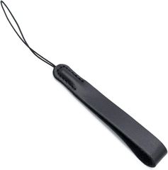 ZUKOU 本革 レザー ミニ ショート ストラップ 携帯 スマホ 黒 ブラック 革 短い フィンガーストラップ キーホルダー