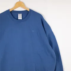 RUSSELL ATHLETIC 前Vクルーネックプリントスウェット メンズUS-XXLサイズ ブルーグレー sh-4165