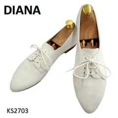 ダイアナ　ポインテッドトゥ　外羽根　シボ革　レザー　レースアップ　25cm