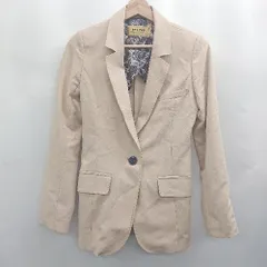 ◇ Θ ROYAL PARTY ロイヤルパーティー 1ｂ　内側　柄 長袖 テーラードジャケット サイズ38 ベージュ系 レディース E  【1507080016864】