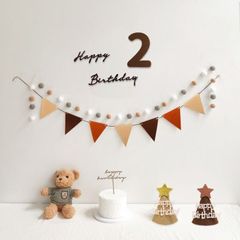 誕生日飾り　レターバナー　ガーランド　セット　2歳　フェルト