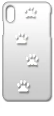 【新品未使用】iPhone XS Max アイフォンテンエスマックス クリア ハードケース ( 肉球足あと(ホワイト) ) 犬 猫 ネコ 動物 cl-iphonexsmax-217
