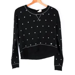 トミーガール ニット セーター 長袖 ドロップショルダー クルーネック 星柄 トップス 黒 レディース Sサイズ ブラック tommy girl 【中古】