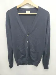 ◇ ⊇ BEAUTY&YOUTH ビューティ&ユース UNITED ARROWS 無地 長袖 ニット カーディガン サイズL ネイビー系 レディース E  【1507100000125】