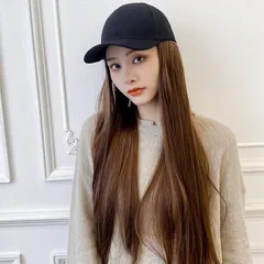 新品 ストレートウィッグ レディース ウィッグ キャップ 帽子付きウィッグ ストレート キャップウィッグ ロング 帽子ウィッグ 髪付き帽子  小顔効果アリ 簡単 自然 普段使い 便利 おしゃれ 女性  かわいい kkk