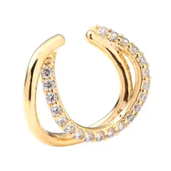 【ゴールド × ワンサイズ】[Cream dot. クリームドット公式] イヤーカフ レディースイヤーカフ 金属アレルギー ニッケルフリー イヤカフ 片耳用 メタル レイヤード風 ビジュー 大人 上品 シンプル