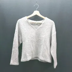 ◇ URBAN RESEARCH DOORS Vネック シンプル 秋冬 カジュアル 長袖 ニット セーター サイズOne グレー レディース E  【1307260028218】