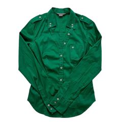 EMPORIO ARMANI エンポリオ アルマーニ ワイシャツ 緑  シャツ スリム レディース Sサイズ