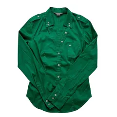 EMPORIO ARMANI エンポリオ アルマーニ ワイシャツ 緑  シャツ スリム レディース Sサイズ