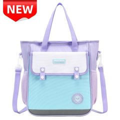 ✨新品✨DUOGALIN トートバッグ 学生 A4対応 パステルカラー 紫 水色 ショルダーバッグ 2way 通学 防水 大容量 レディース メッシュポケット付き 肩掛け ハンドバッグ 軽量 おしゃれ かわいい カジュアル 通勤 旅行 塾バッグ