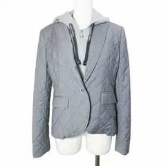 ダブルスタンダードクロージング ダブスタ DOUBLE STANDARD CLOTHING 2WAY 重ね着風 キルティングジャケット フード 38 M相当 グレー Xのサムネイル