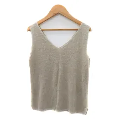 ケーティー キヨコ タカセ  K.T KIYOKO TAKASE LINO K.T ニット カットソー ノースリーブ Vネック 麻 リネン 9 グレージュ /YK37