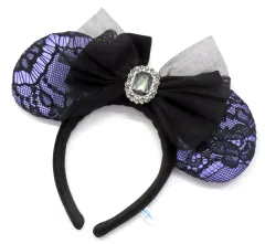 【中古】アクセサリー(非金属) ミニーマウス(ブラックリボン/ストーン/パープル) カチューシャ 「ディズニー・ハロウィーン2024」 東京ディズニーリゾート限定