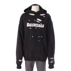 バレンシアガ 21SS キャップスデストロイフーディー パーカー バレンシアガ BALENCIAGA 21SS CAPS DESTROYED HOODIE BLACK XXS