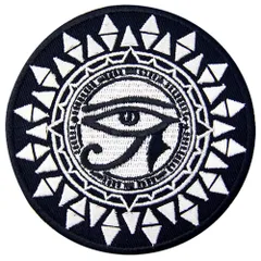 【特価セール】ホルスと太陽の目刺繍入りアイロン貼り付け/縫い付けワッペン