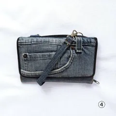 デニム調 ショルダーウォレット 財布 バッグ風 多収納