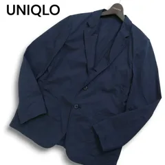 UNIQLO ユニクロ 通年★ テーラード ジャケット アンコン ライト Sz.L メンズ 紺 ネイビー