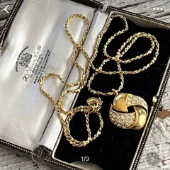 70’s仏！GIVENCHY！ゴールド×ストーン！ロングネックレス