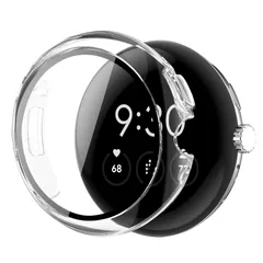 新品 YUGYUG 対応 Google Pixel Watch 3 ケース PC素材 一体型 Google Pixel Watch 3 カバー 超薄型 高透過率 二重構造 全面保護 キズ防止 軽量 強化ガラス 防滴 防塵(41mmクリア)