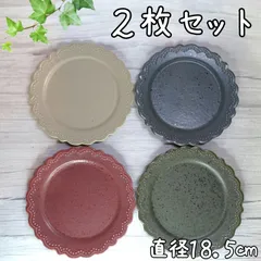 レリーフ18.5cmプレート＊同色2枚セット＊美濃焼＊セット割＊人気商品