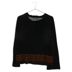 tricot COMME des GARCONS (トリコ コム デ ギャルソン) コットン刺繍装飾クルーネックトレーナー TG-T033 ブラック レディースのサムネイル