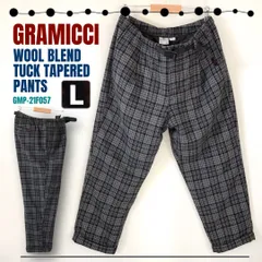 GRAMICCI グラミチ★ウール素材のゆったりテーパードパンツ★グレンチェック/2タック/ダブル裾★GMP-21F057★メンズL　　#2501J044