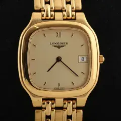 ROSARIUM　ロンジン QZ アイボリー文字盤 スクエア レディース LONGINES ロンジン スクエアフェイス 腕時計 GP/革 レディース