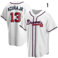 (L)送料込新品WHTE1アトランタ.ブレーブス＃13ユニフォームWHITE mens-nike-official-cooperstown