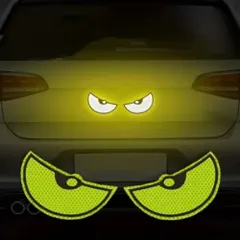 目 カーステッカー リア 反射 ステッカー 夜間運転 トラック 警告 煽り運転 安全 事故防止黄P_3