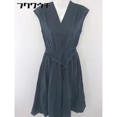◇ ◎ N. Natural Beauty Basic Vネック フレンチスリーブ ウエストゴム 膝下丈 ワンピース サイズM ネイビー レディース  【中古】 【1110260002405】