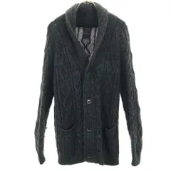 SHIPS JET BLUE シップスジェットブルー ウールブレンド 長袖 ショールカラー ニットカーディガン M グレー メンズ 古着