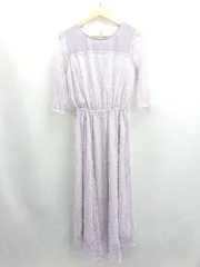 ◇ Θ GIRL レース 七分袖 ロング ワンピース サイズM パープル レディース E  【1503310006476】