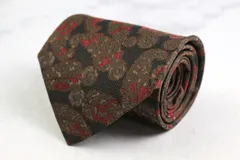 ジャンニ・ヴェルサーチ ブランド ネクタイ 総柄 ペイズリー リーフ柄 シルク 日本製 PO メンズ ブラック Gianni Versace 【中古】