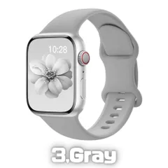 【Apple Watch 交換用バンド】シリコン スポーツバンド ③グレー 全14色/全4サイズ展開 38 40 41 42 44 45 49mm対応 Series 1〜9 SE Ultra兼用 アップルウォッチ AppleWatch ベルト