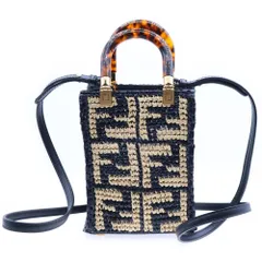 FENDI フェンディサンシャインカゴトートバッグラフィアストロー FENDI フェンディサンシャインカゴトートバッグラフィアストロー