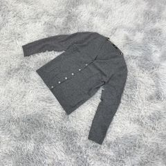 【良品】INED イネド ニットカーディガン  ジャストフィット ウール地  (2)  カジュアル  大人カワイイ  レディース  グレー系  灰色
