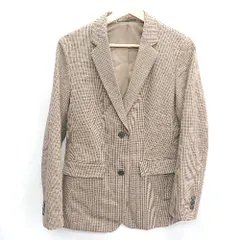◇ UNIQLO ユニクロ チェック柄 長袖 ジャケット サイズM ブラウン ブラック レディース E  【1406050086633】