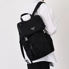 PRADA プラダ バックパック Re-Nylon SAFFIANO リュック バッグ 2VZ135 2DMG ナイロン 三角ロゴ メンズ ブラック NERO 黒 A4収納 トライアングル ロゴ