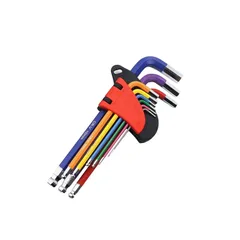 IOLOYU 六角レンチ ボールポイント 六角レンチセット マルチカラー六角 レンチ 工具 9本組 L型 六角ドライバー 1.5~10.0mm六角工具セット CRV クロムバナジウム鋼 ヘキサゴンレンチ 精密 ヘックスレンチ バイク 車載工具 自転車 アーレン
