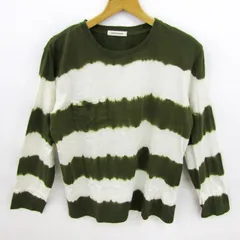 アーバンリサーチ 長袖Ｔシャツ トップス ボーダー柄 タイダイ メンズ 40サイズ カーキ×白 URBAN RESEARCH 【中古】