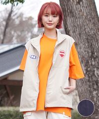 【ムラスポ公式】新品 THRASHER スラッシャー レディース スタンドカラーベスト フェルト刺しゅうワッペン ムラサキスポーツ別注 THML-24SPJKT01