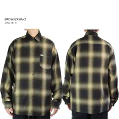CALTOP キャルトップ カルトップ　メンズ シャツ　2000 OMBRE LONG SLEEVE SHIRTS　オンブレ ロングスリーブシャツ　ブラウン×カーキ