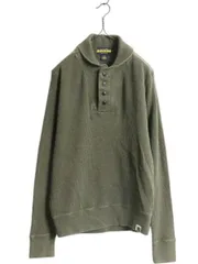 【お得なクーポン配布中!】 ラグビー ラルフローレン ヘンリーネック サーマル 長袖 Tシャツ メンズ M / ポロ RUGBY ワッフル ショールカラー 襟付き コットン カーキ