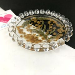 【福祉施設制作】山桜うさぎ作 コースター「ミモザのレジンコースタ―」NO.3476　T