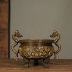 銅細工 無相仏 仏像 香炉 装飾品 工芸品 美術品 置物 時代〔 鯛に乗った 恵比寿天 〕銅製 仏像 香炉 置物 A1035
