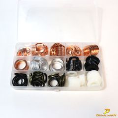 車 バイク ガスケット 銅ワッシャー ドレンワッシャー フラット スペーサー 樹脂 ゴム ガスケット 190PCS 箱入り ナイロン ワッシャー シーリング ガスケット + 耐高温 O リングの組み合わせパック いろんな使いそうなもの詰め合わせました